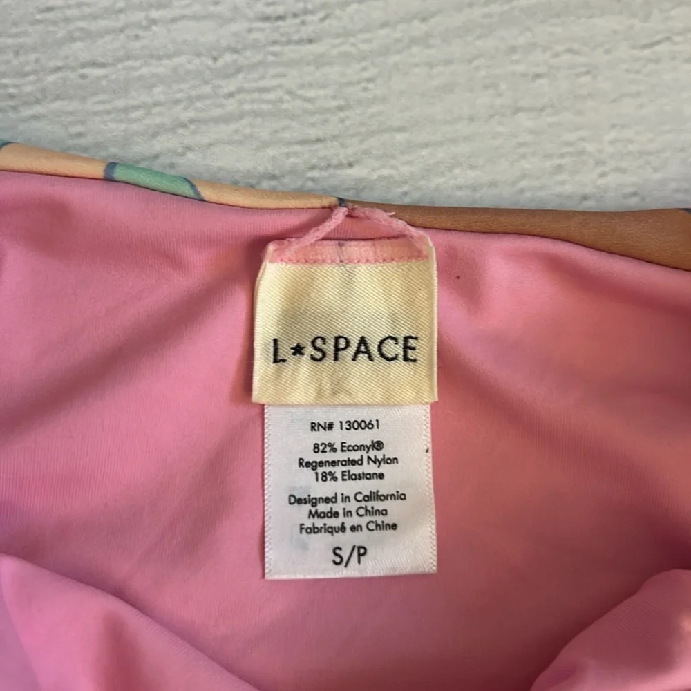L*Space Bikini Set Joanna Bikini Top Arlo Bottom‎ Size Small Retro Pink Tan